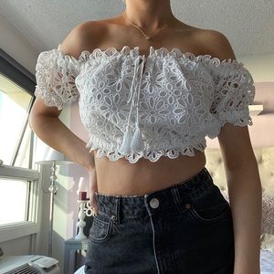 White girly summer crop top